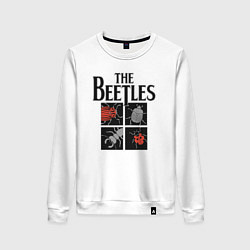 Свитшот хлопковый женский Beetles, цвет: белый