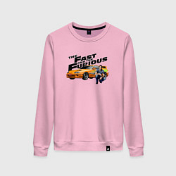Свитшот хлопковый женский Пол Уокер Toyota supra MK4, цвет: светло-розовый