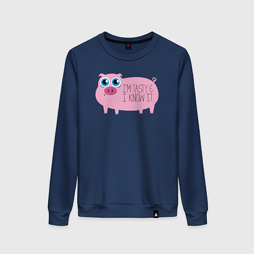 Женский свитшот Я вкусный и знаю это / Тёмно-синий – фото 1