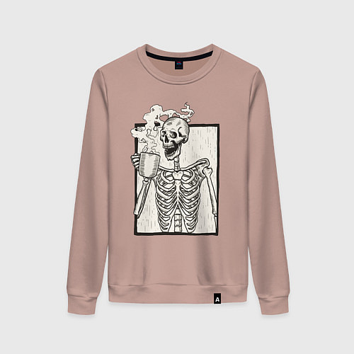 Женский свитшот Skeleton morning / Пыльно-розовый – фото 1