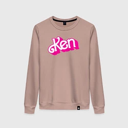 Свитшот хлопковый женский Логотип розовый Кен, цвет: пыльно-розовый