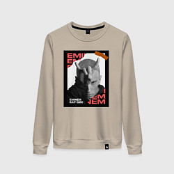 Свитшот хлопковый женский Rap god, цвет: миндальный