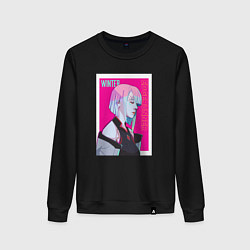 Свитшот хлопковый женский Винтер из Aespa - киберпанка стиль, цвет: черный