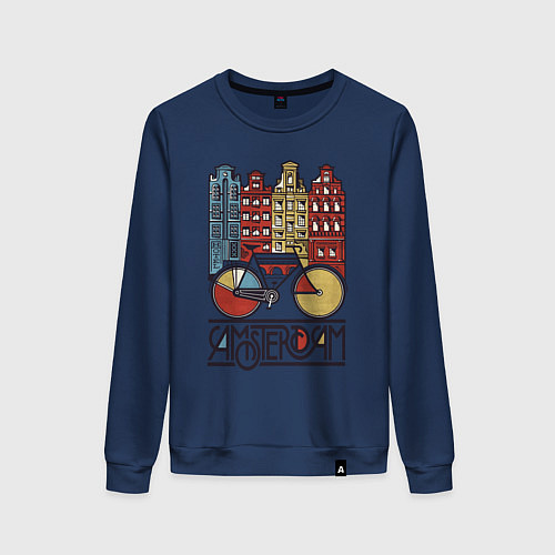 Женский свитшот Amsterdam bike / Тёмно-синий – фото 1