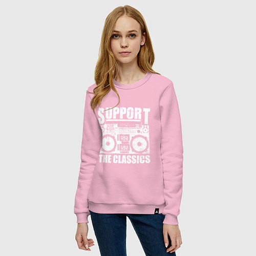 Женский свитшот Support the classic / Светло-розовый – фото 3