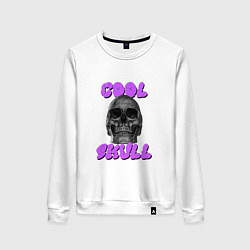 Свитшот хлопковый женский Cool Skull, цвет: белый