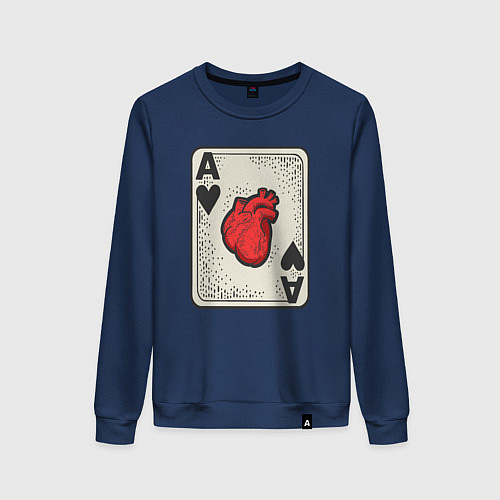 Женский свитшот Туз сердца / Тёмно-синий – фото 1