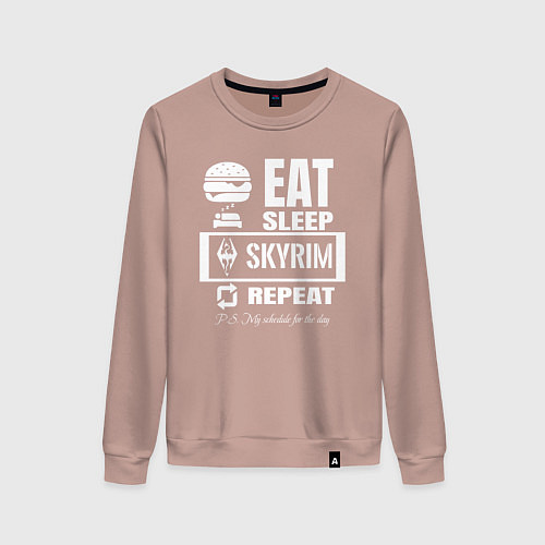 Женский свитшот Скайрим The Elder Scrolls / Пыльно-розовый – фото 1