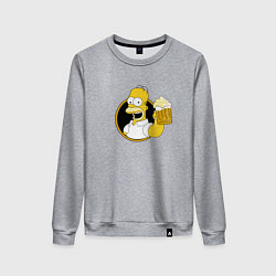 Свитшот хлопковый женский Гомер и пиво, цвет: меланж