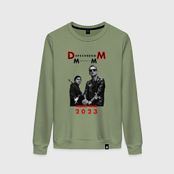 Свитшот хлопковый женский Depeche Mode 2023 Memento Mori - Dave & Martin 03, цвет: авокадо