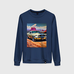 Свитшот хлопковый женский Авто Мустанг, цвет: тёмно-синий