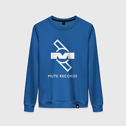 Свитшот хлопковый женский Depeche Mode Mute Records Logo, цвет: синий
