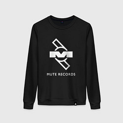 Свитшот хлопковый женский Depeche Mode Mute Records Logo, цвет: черный