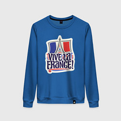 Свитшот хлопковый женский Vive la France, цвет: синий