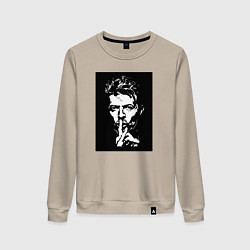 Свитшот хлопковый женский David Bowie - Silence, цвет: миндальный
