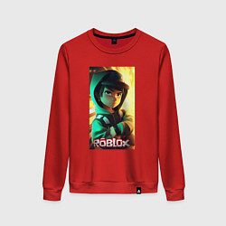 Свитшот хлопковый женский Персонаж Роблокс, цвет: красный