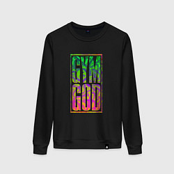 Свитшот хлопковый женский Gym god, цвет: черный