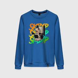 Свитшот хлопковый женский Skibidi toilet, цвет: синий