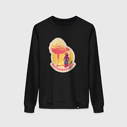 Свитшот хлопковый женский Барби смотрит на гриб - Барбигеймер, цвет: черный