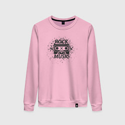 Свитшот хлопковый женский Rock music cassette, цвет: светло-розовый