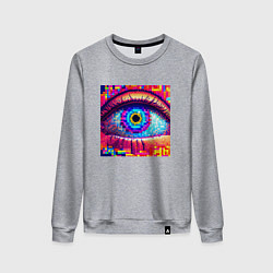 Свитшот хлопковый женский Глаз в стиле арт, цвет: меланж
