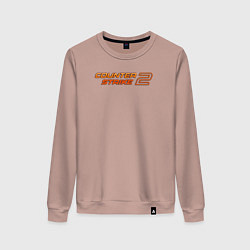 Женский свитшот Counter strike 2 orange logo