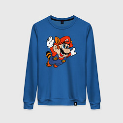 Свитшот хлопковый женский Марио летит, цвет: синий