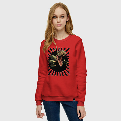 Женский свитшот Динозавры очень злые / Красный – фото 3
