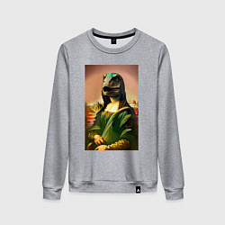 Свитшот хлопковый женский Mona Lisa rex - neural network, цвет: меланж