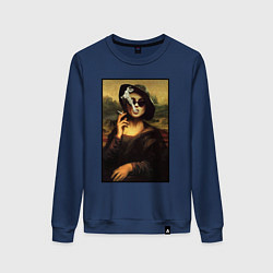 Свитшот хлопковый женский Mona Singer, цвет: тёмно-синий