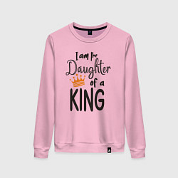 Свитшот хлопковый женский Я дочь короля, цвет: светло-розовый