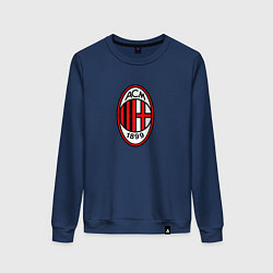 Свитшот хлопковый женский Футбольный клуб Milan, цвет: тёмно-синий