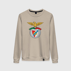 Свитшот хлопковый женский Benfica club, цвет: миндальный