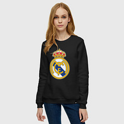 Свитшот хлопковый женский Real madrid fc sport, цвет: черный — фото 2