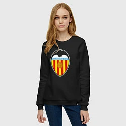 Свитшот хлопковый женский Valencia fc sport, цвет: черный — фото 2