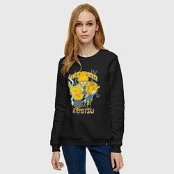 Свитшот хлопковый женский Клинок, рассекающий демонов: Зеницу Агацума, цвет: черный — фото 2