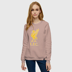 Свитшот хлопковый женский Liverpool sport fc, цвет: пыльно-розовый — фото 2
