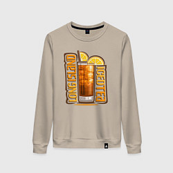 Свитшот хлопковый женский Лонг айленд, цвет: миндальный