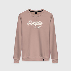 Свитшот хлопковый женский Authentic 1967, цвет: пыльно-розовый
