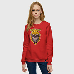 Свитшот хлопковый женский Yellow crazy monkey, цвет: красный — фото 2