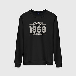 Свитшот хлопковый женский Лимитированный выпуск 1969, цвет: черный