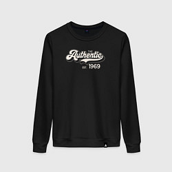 Свитшот хлопковый женский Authentic 1969, цвет: черный
