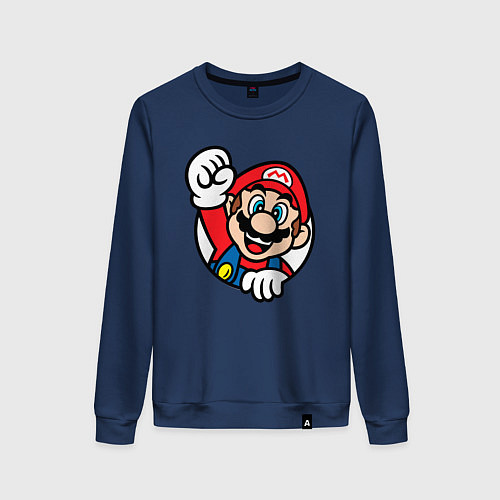 Женский свитшот Марио значок классический / Тёмно-синий – фото 1