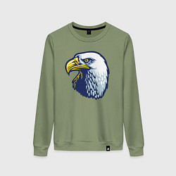 Свитшот хлопковый женский Орлиная голова, цвет: авокадо