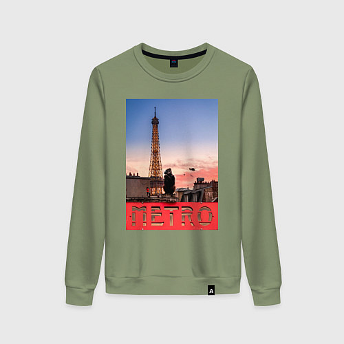 Женский свитшот Moмo - Париж / Авокадо – фото 1