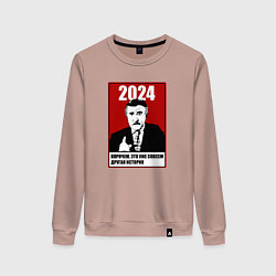 Свитшот хлопковый женский 2024 - но это уже другая история, цвет: пыльно-розовый