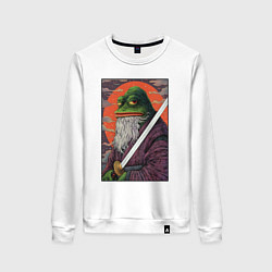 Свитшот хлопковый женский Pepe samurai, цвет: белый