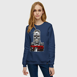 Свитшот хлопковый женский Terminator 2 T800, цвет: тёмно-синий — фото 2