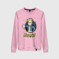 Свитшот хлопковый женский Burnout - vault boy, цвет: светло-розовый