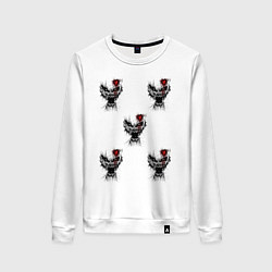 Свитшот хлопковый женский Древесный череп, цвет: белый